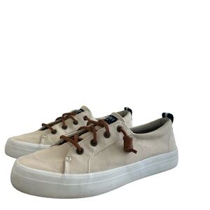 Sperry Crest Vibe Sneaker Off White Canvas Women’s 6.5
